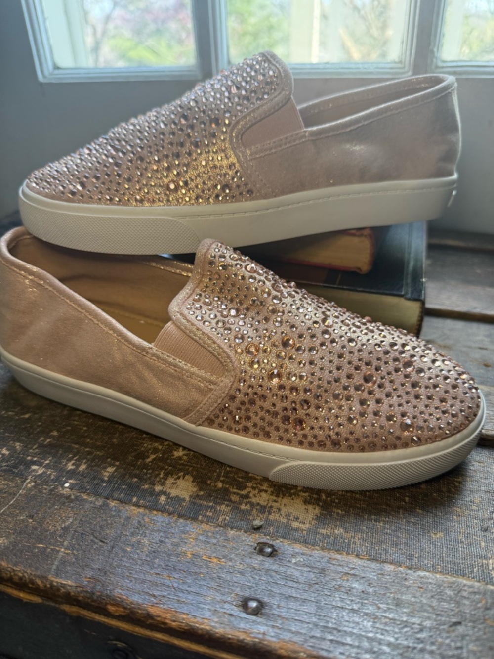 INC International Concepts NWOT Rose Gold Rhinestone Sneakers - Women’s 9